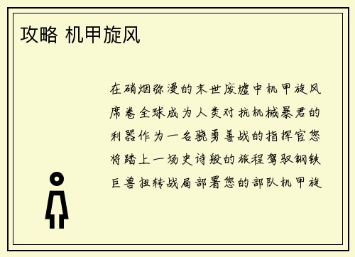 攻略 机甲旋风